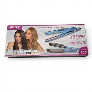 Babyliss PRO 450 Nano Titanium Ultrasonic Cool Mist Iron + OMNI Styler Flat Iron